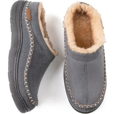 RockDove Men's Aiden Faux Wool Lined Microsuede Slide Slipper - Image 7