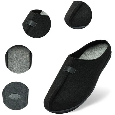 Alpine Swiss Bruce Mens Felt Faux Wool Clog Slippers Comfortable Slip On House Shoes - Image 2