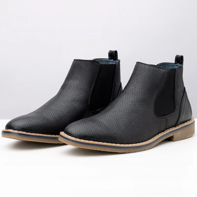 Alpine Swiss Mens Nash Chelsea Boots Snakeskin Ankle Boot Genuine Leather Lined - Image 5