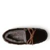 Fireside By Dearfoams Men's Victor Genuine Shearling Moccasin With Tie