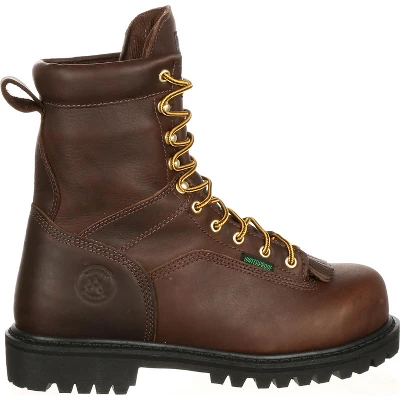 Men's Brown Georgia Boot Lace-to-Toe Steel Toe Waterproof Work Boot Size 12(Wide) - Image 6