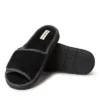 Dearfoams Mens Cooper Quilted Terry Adjustable Strap Slide Slipper
