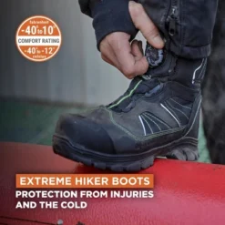 RefrigiWear Men's Extreme Hiker Waterproof Insulated Boots With BOA Fit Lacing System