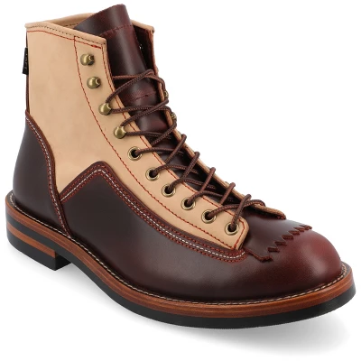 TAFT 365 Men's Model 007 Rugged Lace-up Boot In Black/Cherry - Image 11