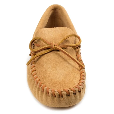 Minnetonka Men's Leather Laced Softsole Moccasin Slippers