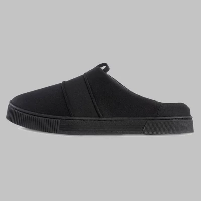 Isotoner Men's Emmett Microsuede & Canvas Hoodback Slippers