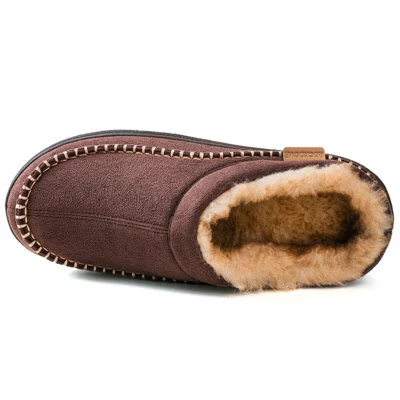 RockDove Men's Aiden Faux Wool Lined Microsuede Slide Slipper - Image 5