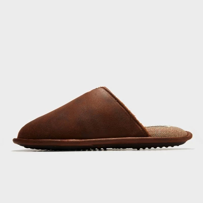 Dluxe By Dearfoams Men's Damien Scuff Slippers - Brown