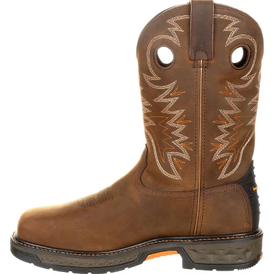 Men's Brown Georgia Boot Carbo-Tec LT Alloy Toe Waterproof Pull-On Boot Size 10 - Image 4