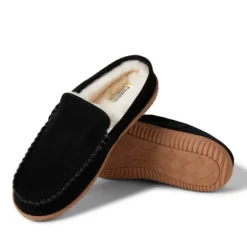 Fireside By Dearfoams Men's Gold Coast Genuine Shearling Mule Slip On Slippers