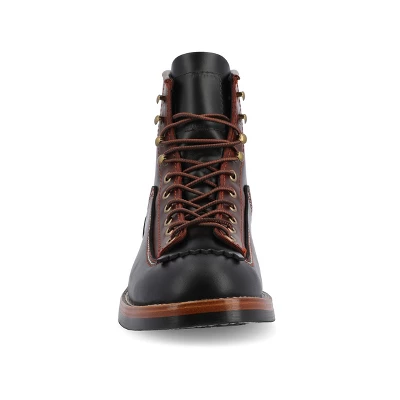 TAFT 365 Men's Model 007 Rugged Lace-up Boot In Black/Cherry - Image 5