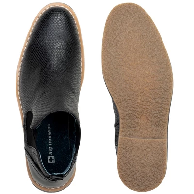 Alpine Swiss Mens Nash Chelsea Boots Snakeskin Ankle Boot Genuine Leather Lined - Image 2