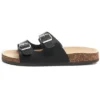 Alpine Swiss Mens Double Strap Casual Slides Flat Sandals