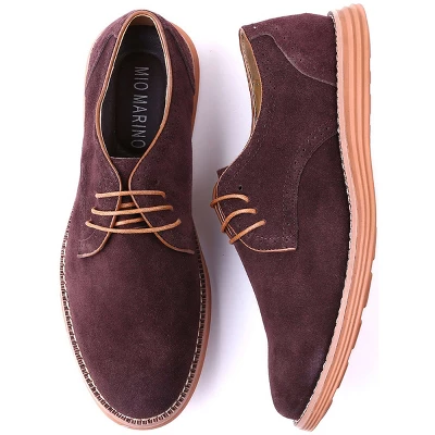 Mio Marino - Men's Elegant Suede Oxford Shoes - Image 2