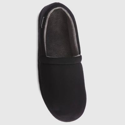 Isotoner Men's Microsuede Round Essentials Closed Back Slippers - Black - Image 2