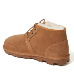 Dearfoams Men's Shepparton Lace Up Shearling Bootie