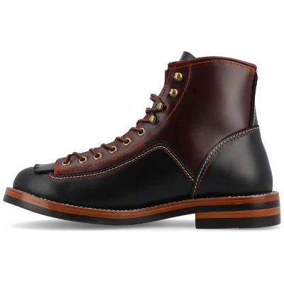 TAFT 365 Men's Model 007 Rugged Lace-up Boot In Black/Cherry