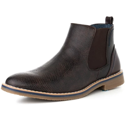 Alpine Swiss Mens Nash Chelsea Boots Snakeskin Ankle Boot Genuine Leather Lined - Image 7