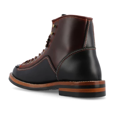 TAFT 365 Men's Model 007 Rugged Lace-up Boot In Black/Cherry - Image 6