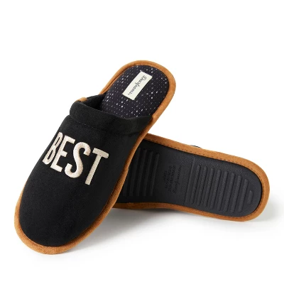 Dearfoams Men's Tanner Microsuede Father's Day Dad Scuff Slippers