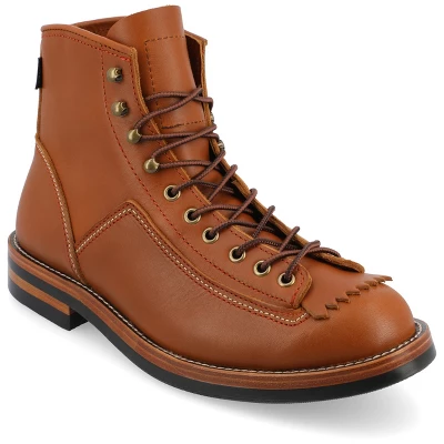 TAFT 365 Men's Model 007 Rugged Lace-up Boot In Black/Cherry - Image 12