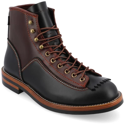 TAFT 365 Men's Model 007 Rugged Lace-up Boot In Black/Cherry - Image 9