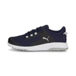 Puma Men's Fusion Grip Spikeless Golf Shoes - Navy/Silver