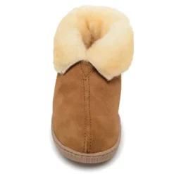 Minnetonka Men's Suede Sheepskin Ankle Boot Slippers