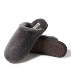 Fireside By Dearfoams Men's Broome Genuine Shearling Scuff Slippers