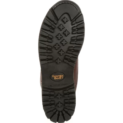 Men's Brown Georgia Boot Steel Toe Waterproof Lace-To-Toe Work Boot Size 8.5