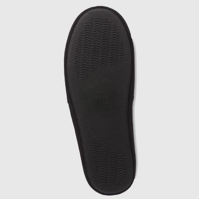 Isotoner Men's Microsuede Round Essentials Closed Back Slippers - Black - Image 3