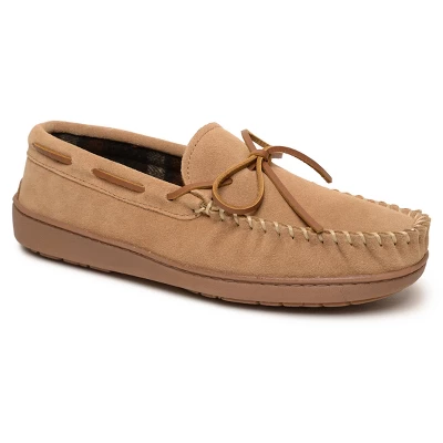 Minnetonka Men's Suede Plaid Lined Hardsole Moccasin Slippers - Image 7