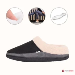 Alpine Swiss Paul Mens Memory Foam Fleece Clog Slippers House Shoes